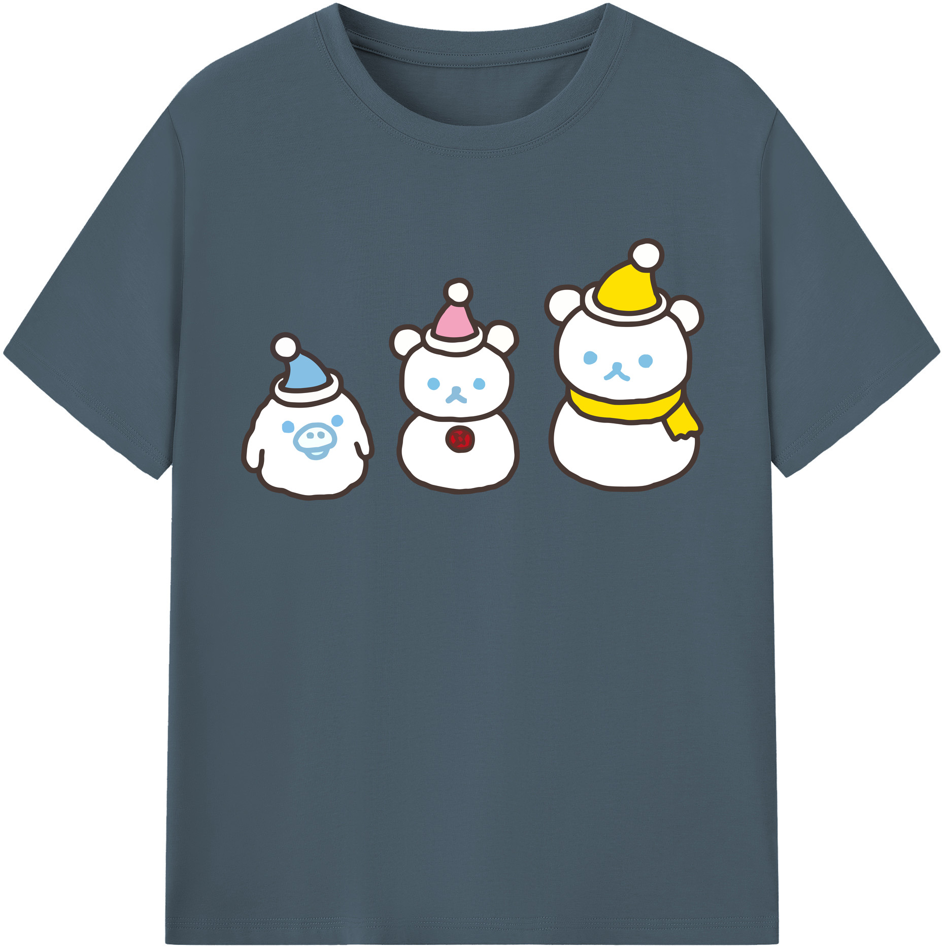 （画像用） リラックマ リラックマ キイロイトリ Rilakkuma Korilakkuma Kiiroitori 綿100％半袖Tシャツ（フロントプリント）